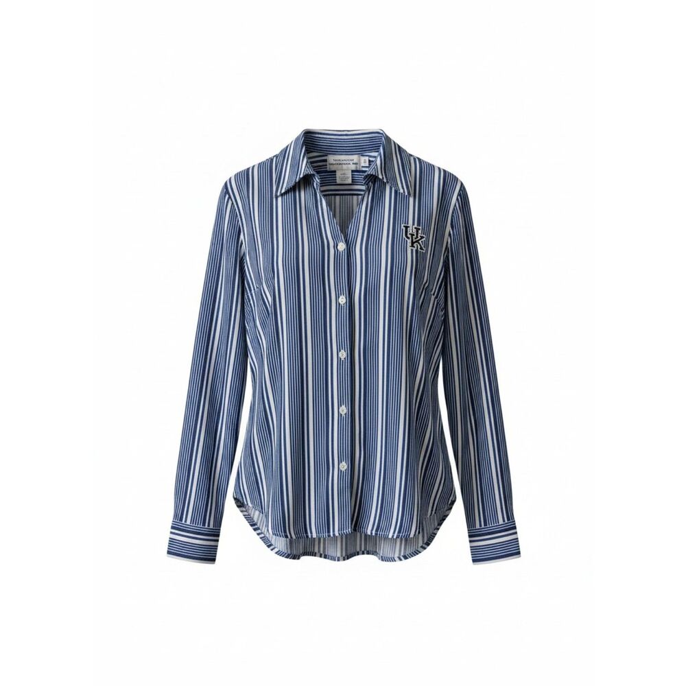 Wildcat Clothing Co UK Kentucky Blue White Striped Button Front Shirt
